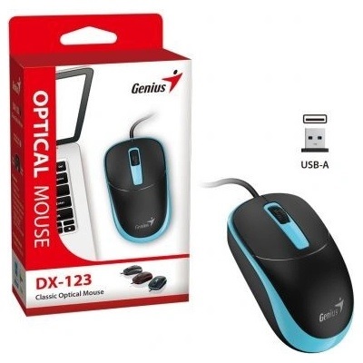 MOUSE USB DX-123 NEGRO/AZUL  GENIUS 31010033401